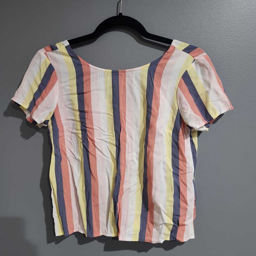 Abercrombie & Fitch Pastel Striped Short Sleeve Top